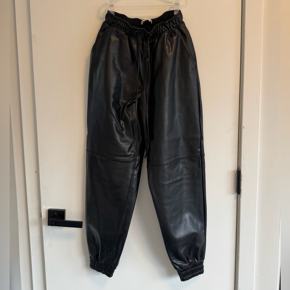 Abercrombie & Fitch Black Faux Leather Joggers